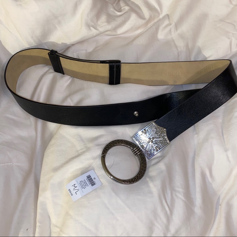 NWT Chico’s Black & Silver Belt
